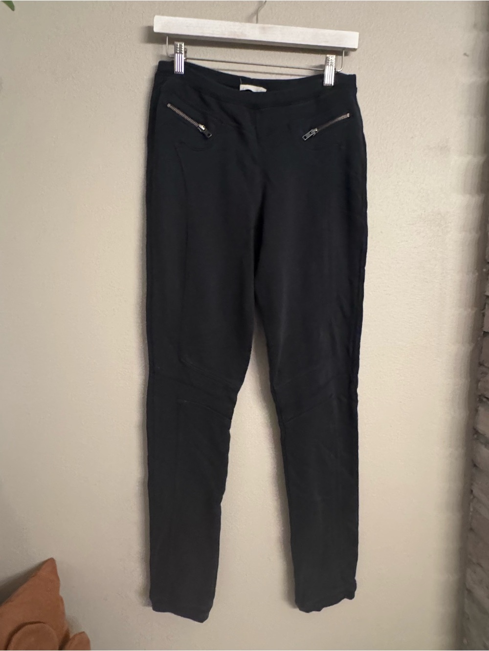 SKIN Black Cotton Blend Skinny Pants with Zip Pockets